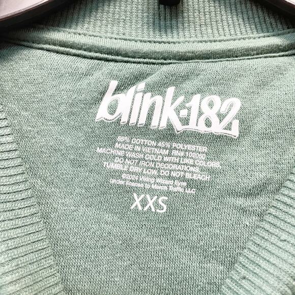 Blink 182 Women's Graphic Sweatshirt Green Size XXS - Picture 5 of 5
